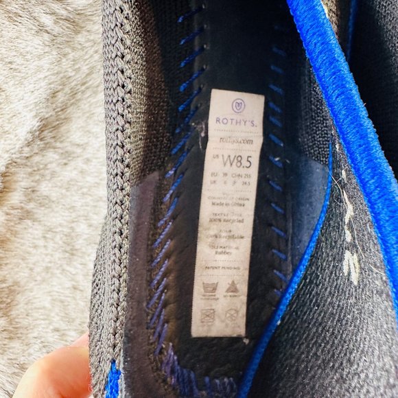 Rothys Shoe Women 8.5 The Point Black Fabric Pointy Toe Slip On Ballet Flats - Picture 4 of 8